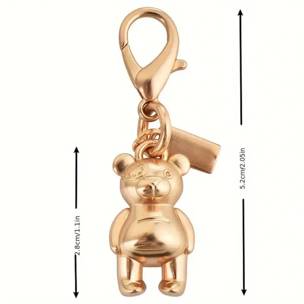 Bear, Gold tone Teddy Bear Bag Charm, NEW